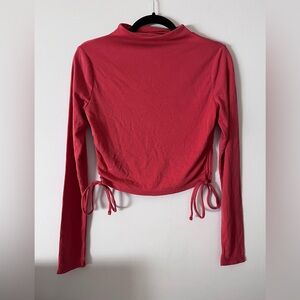 FOREVER 21 NWT Long Sleeve Ribbed Tie Sides High Neck Women’s Shirt Sz S